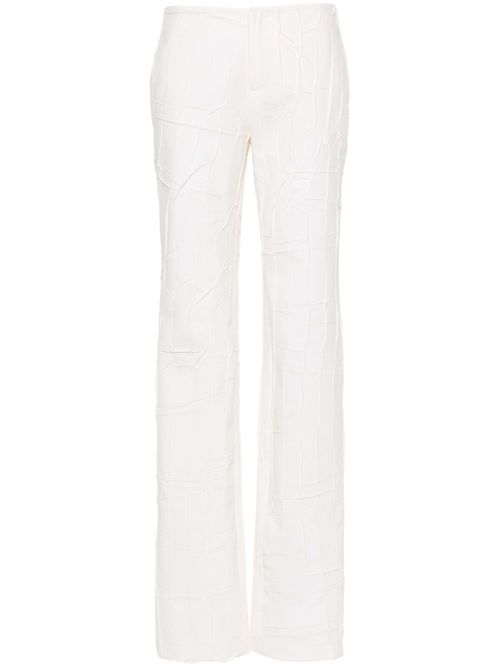 Crinkled straight-leg trousers - Neutrals