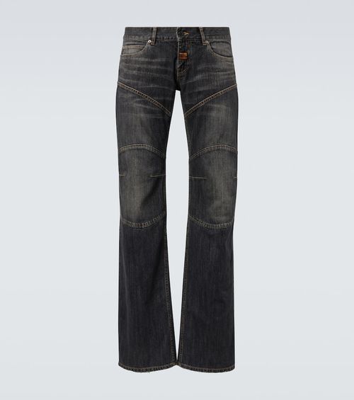 Balenciaga Distressed low-rise wide-leg jeans