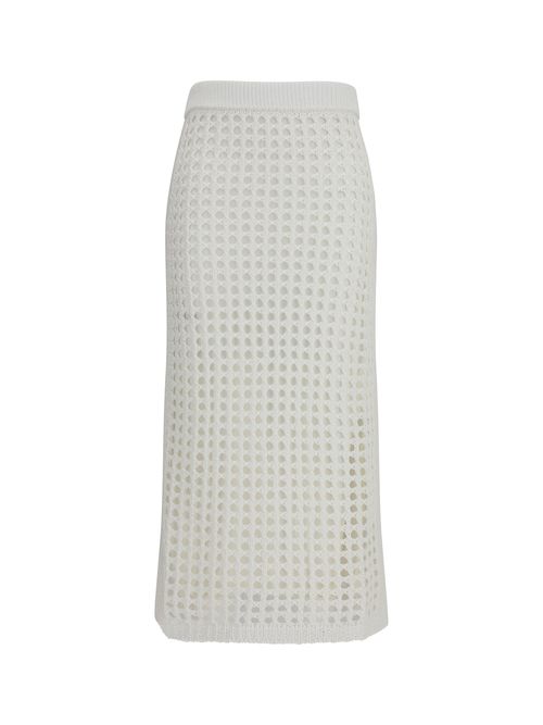 Cotton Mesh Skirt — White