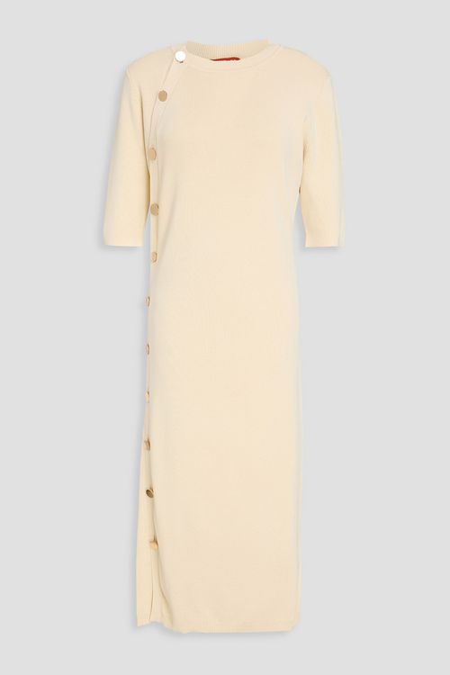 Knitted midi dress - White - L