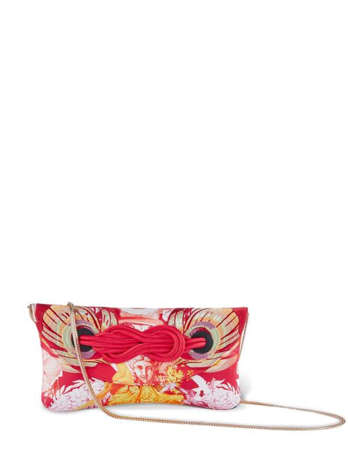 X Jacky Tsai Flower Dragon clutch - Red
