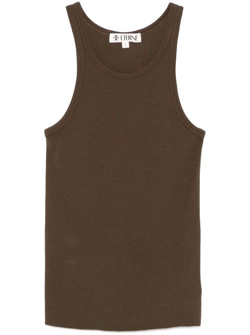 Fine-ribbed tank top - Green