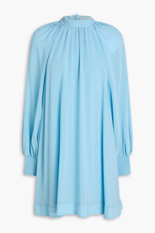 Alice Olivia - Gracen crepe de chine mini dress - Blue - S