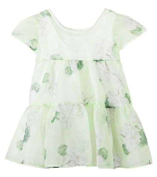 Floral tiered organza dress