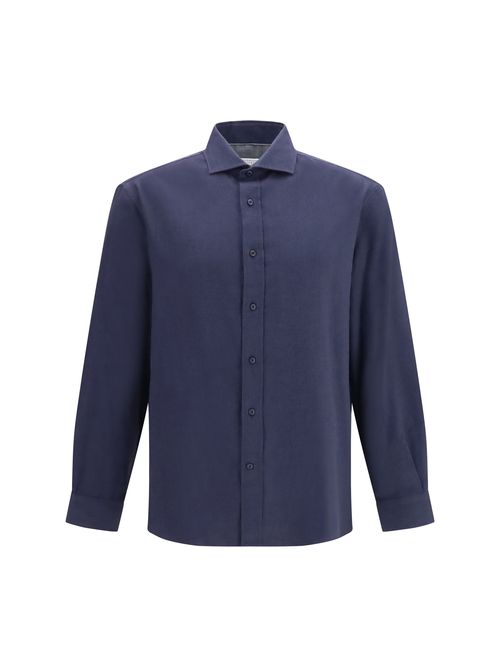 Cotton-Lyocell Shirt — Navy