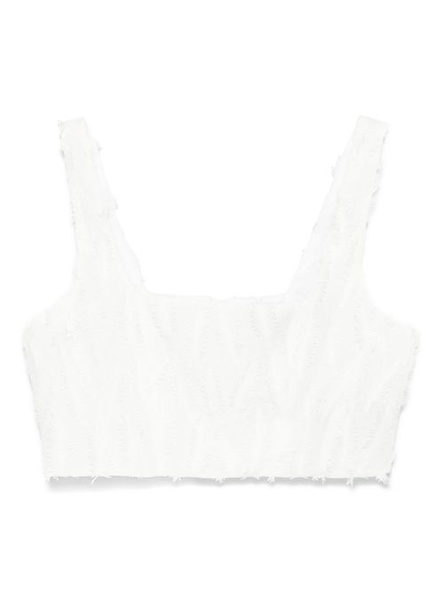 Appliqué-detail top - White