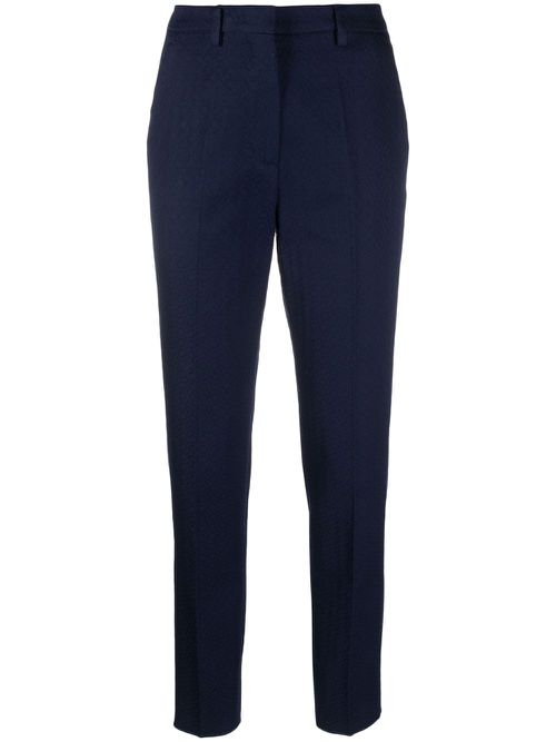 High-waist cropped trousers - Blue