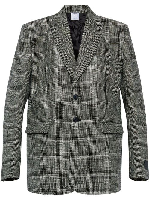 Checkered cotton blazer - Black