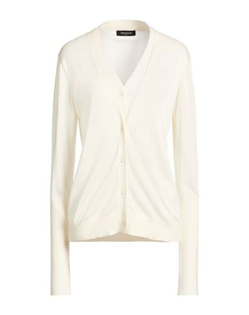 Woman Cardigan Cream Size 4 Silk, Cotton