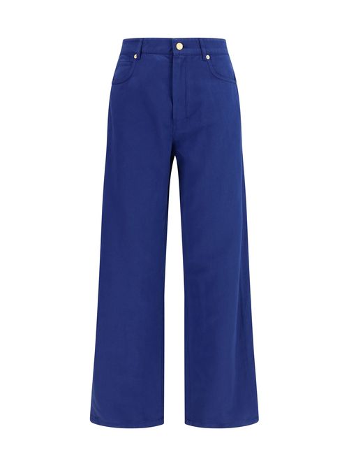 Cotton-Linen Trousers — Blue