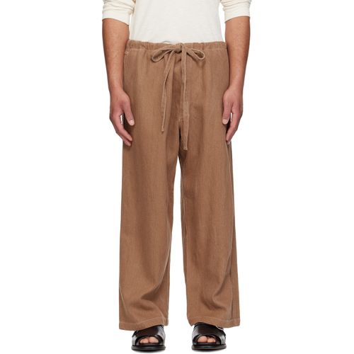 Brown Cropped Farm Trousers