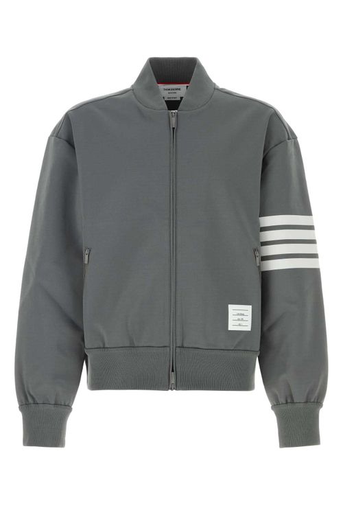 Striped Track Jacket Jacket — Gray