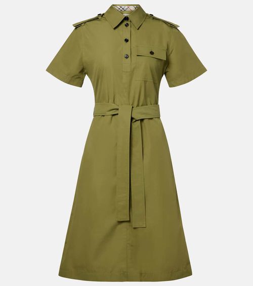Belted cotton shirt dress
