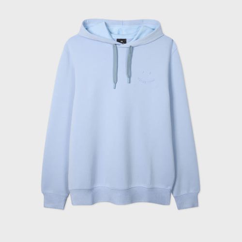 Light Blue Embossed 'Happy' Hoodie