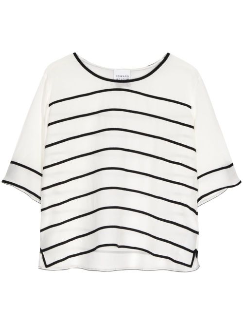 Striped silk T-shirt - White