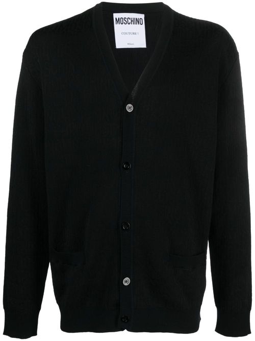 Button-up virgin wool cardigan - Black