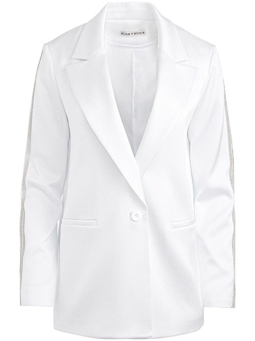 Denny crystal-embellishment blazer - WHITE