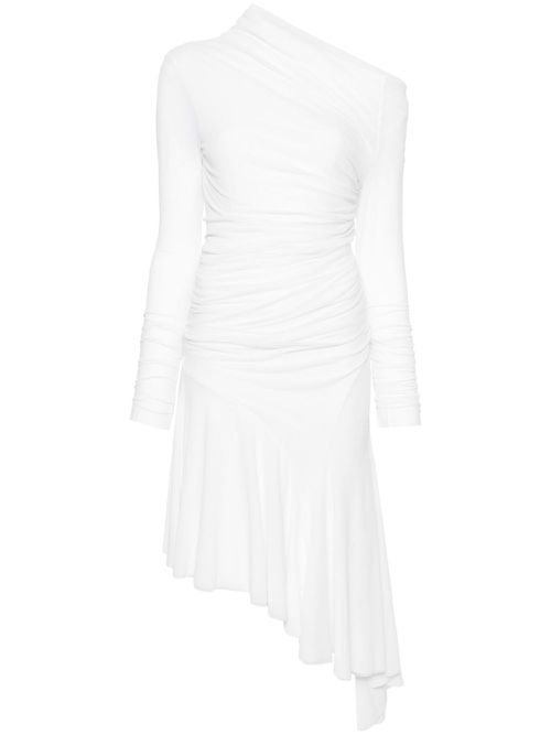 Asymmetric off-shoulder dress - White