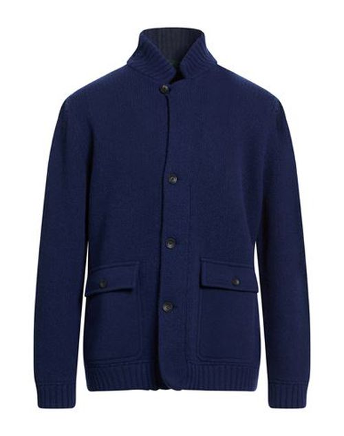 Man Cardigan Navy Size 42 Virgin Wool