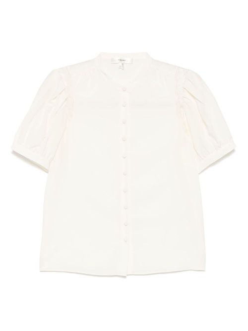 FRAME lace shoulder inset silk blouse - Neutrals
