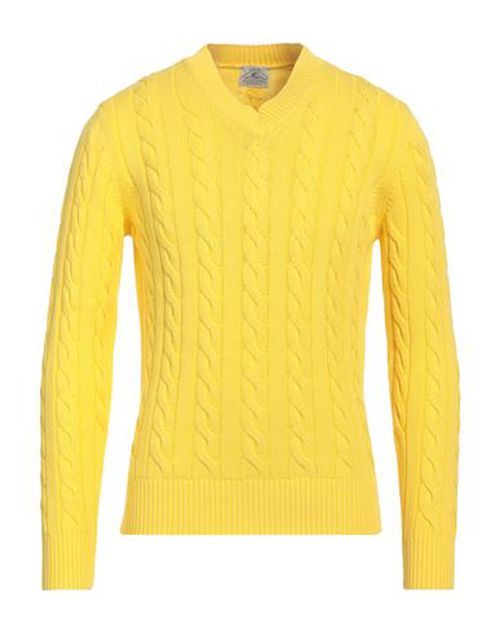 Man Sweater Yellow Size 38 Cotton