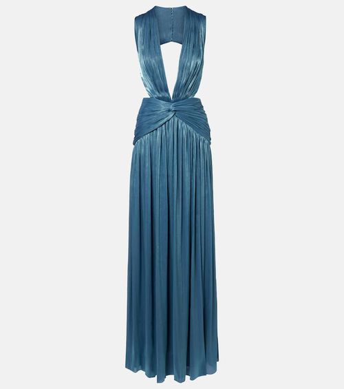 Draped open-back jersey gown