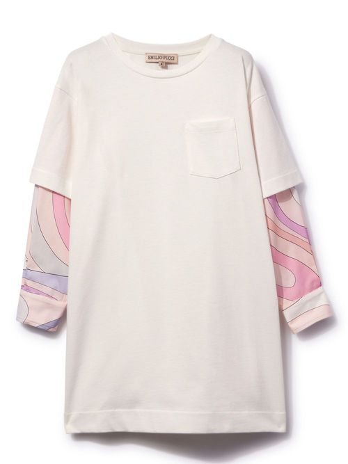 Layered cotton dress - White