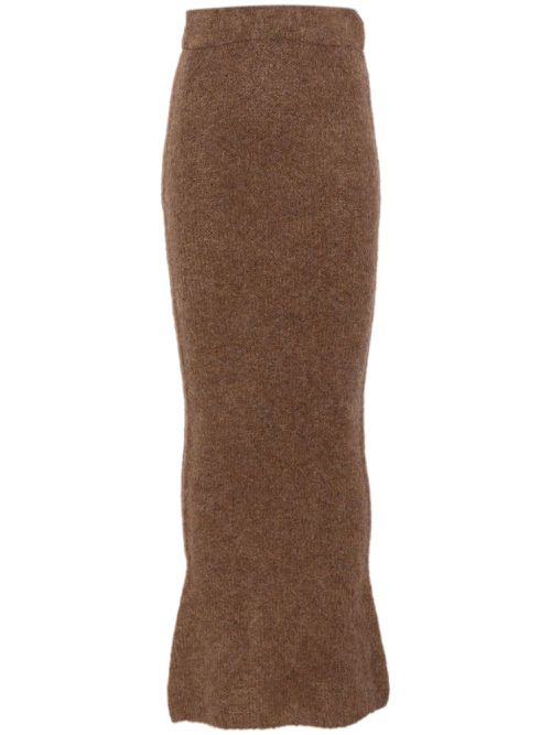 Knitted maxi skirt - Brown