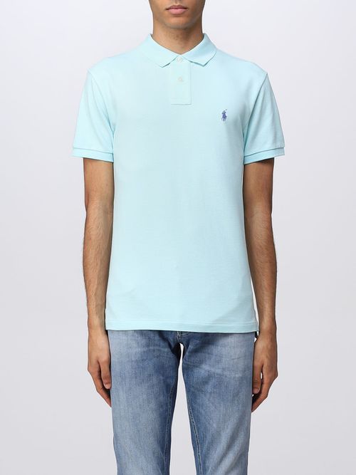 Polo Shirt Men color Turquoise