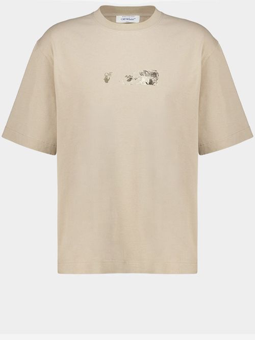 Logo-Print Cotton T-Shirt — Beige