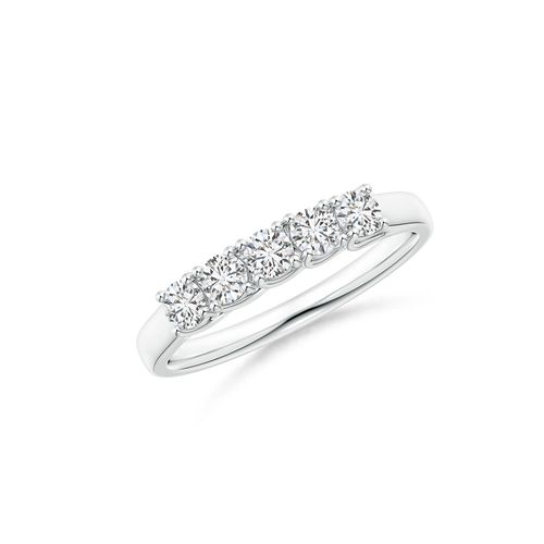 Angara 0.43 Carat Half Eternity Five Stone Diamond Wedding Band in Platinum