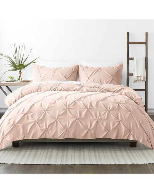 Ultra Soft 3Pc Pinch Pleat Blush Duvet Set