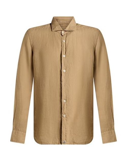 Man Shirt Khaki Size 15 ½ Linen