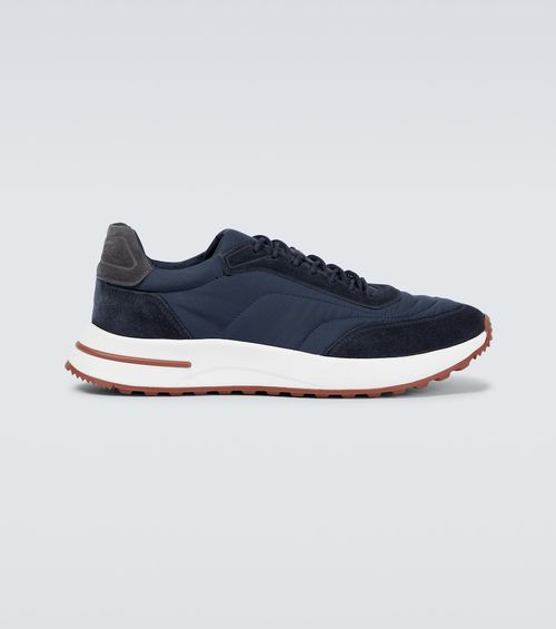 Weekend Walk suede-trimmed sneakers