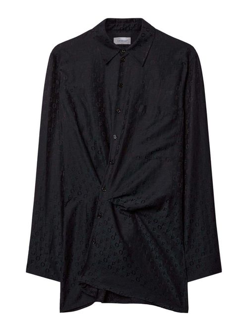Off jacquard twisted shirtdress