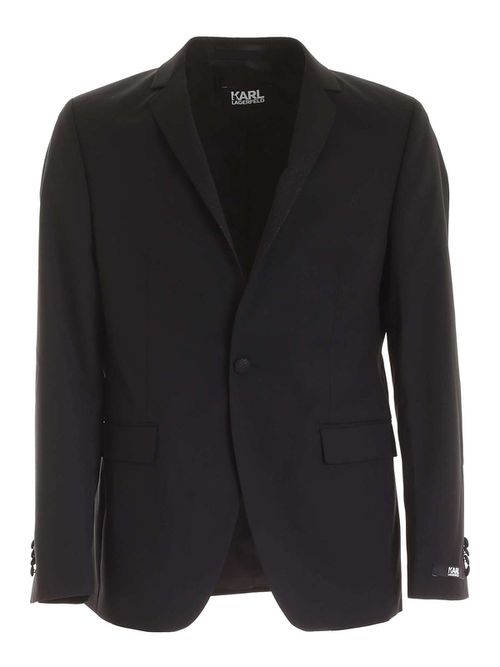 Lamé detail jacket in black
