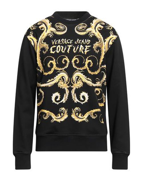 Man Sweatshirt Black Size L Cotton, Elastane