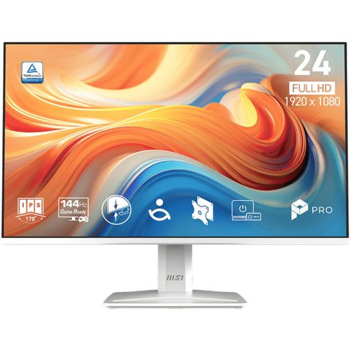 MSI PRO MP243W E14 24" IPS Full HD 144Hz HDMI Displayport Monitor with Speakers - White