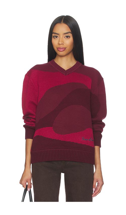 House of Sunny House of The Red Landscape Sweater in Ruby Red. XS also in L, M, S, XL/1X