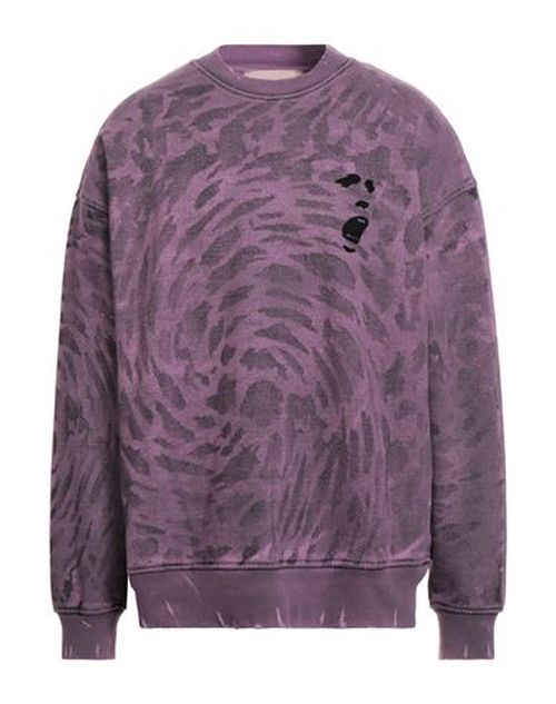 Man Sweatshirt Purple Size L Cotton