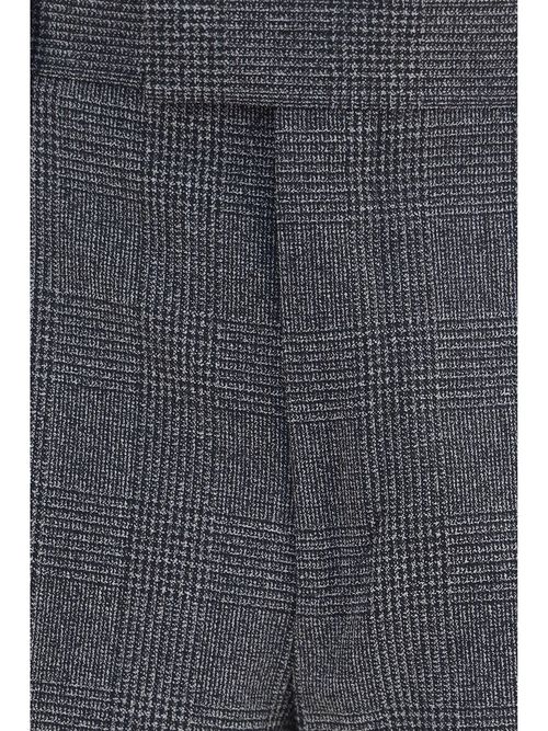 Houndstooth Cotton-Blend Trousers — Gray