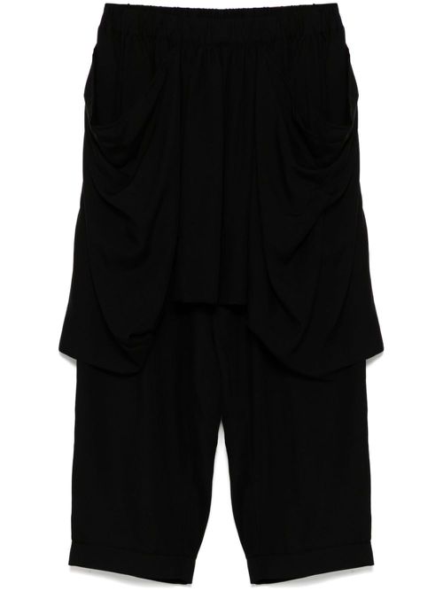 Layered tapered trousers - Black
