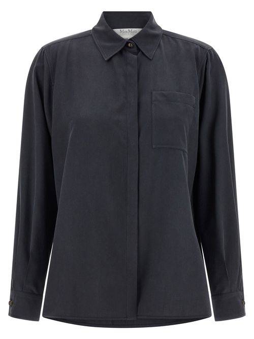 Washed Silk Canvas Shirt — Gray