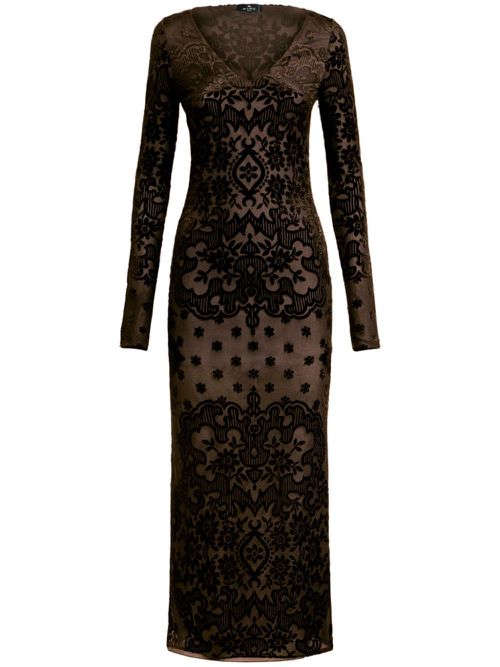 Paisley velvet dress - Black