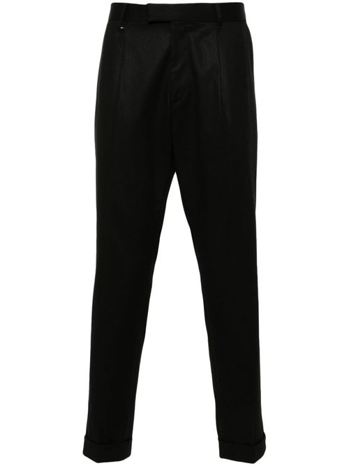 Pleat-detail trousers - Black
