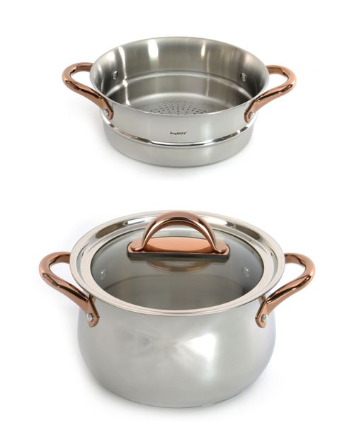 18/10 Stainless Steel 3 Piece Steamer Set - Silver