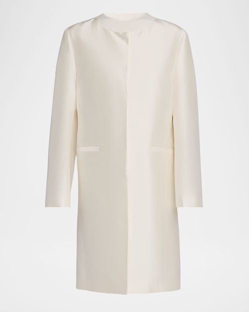Silk Collarless Coat