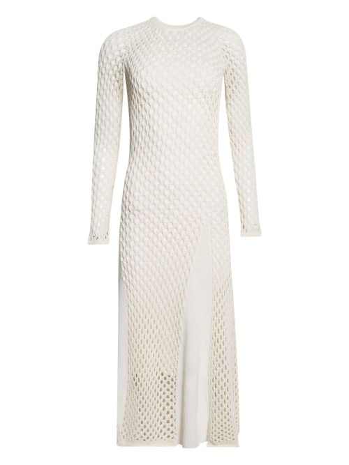 Anansi mesh-panelled dress - White