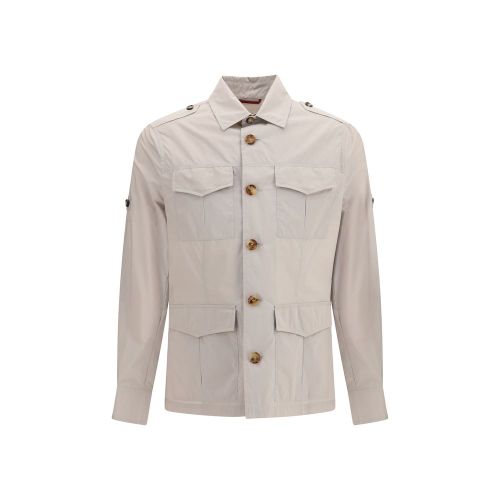 Water-Repellent Cotton Canvas Jacket — Beige