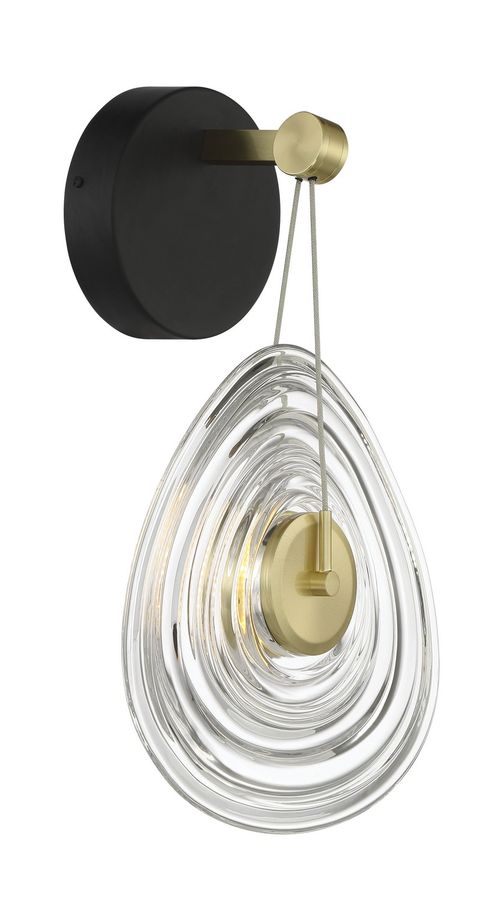 Coal And Brushed Gold LED Wall Sconce from the Topknot Collection